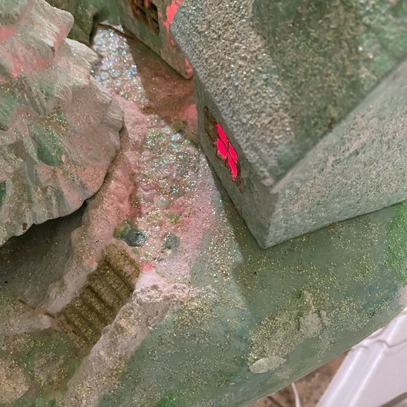 VTG Scioto Ceramic Mold Light-Up Christmas Gold Sparkling Large Village Scene - Picture 16 of 16